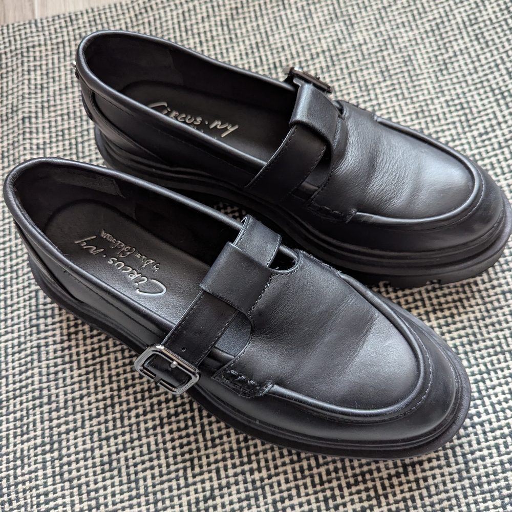 Circus by Sam Edelman Black Buckle Loafers - Picture 3 of 6